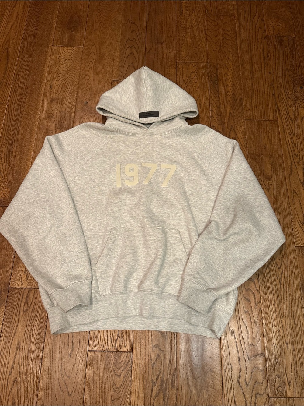 Essentials Light Gray '1977' Pullover Hoodie